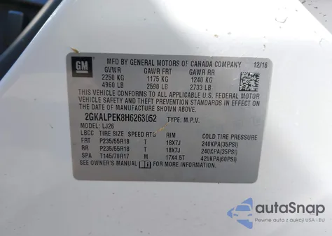 2017 GMC Terrain Slt из США, поврежденный, VIN 2GKALPEK8H6263052